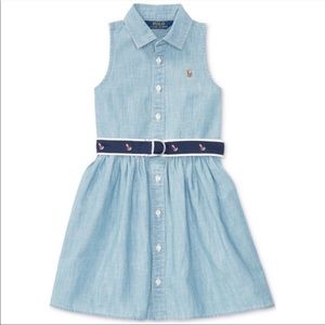 Ralph Lauren Sleeveless Chambray Shirtdress, 4